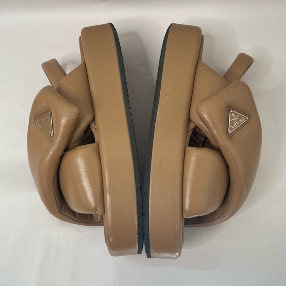 PRADA Padded Slingback Soft Leather Sandals - Picture 8 of 13